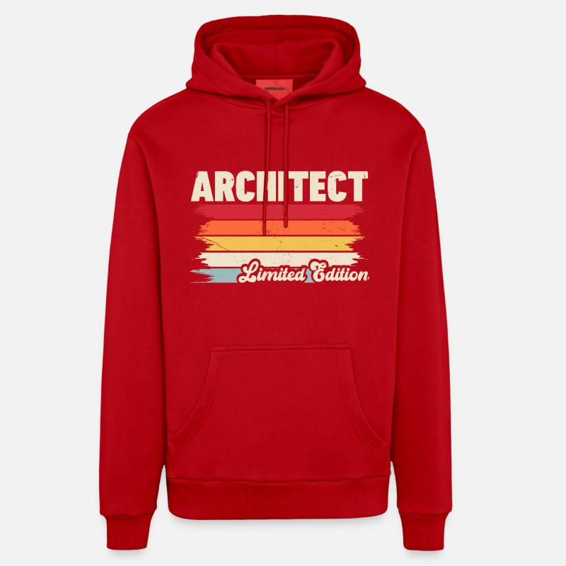 Architecte - Sweat à capuche bio décontracté fabriqué en UE - rouge