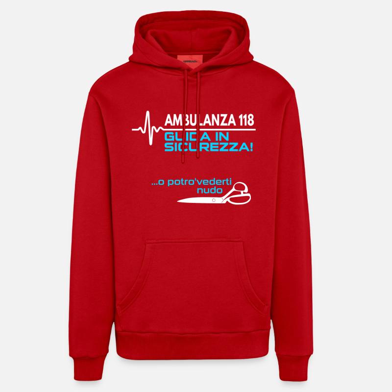 Ambulanza - Sweat à capuche bio décontracté fabriqué en UE - rouge