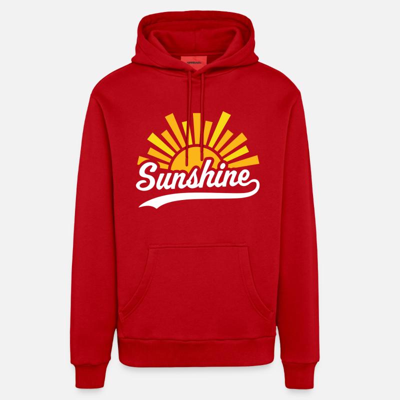 Soleil - Sweat à capuche bio décontracté fabriqué en UE - rouge