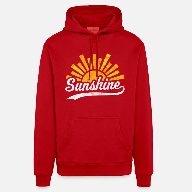 Soleil Soleil - Sweat à capuche bio décontracté fabriqué en UE - rouge