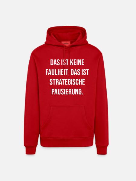 Strategic Break Typography - Organic Relaxed Hoodie Made in EU - red