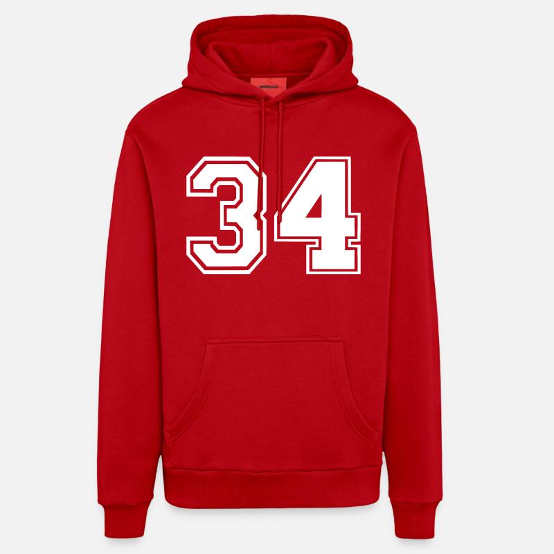 34 - Sweat à capuche bio décontracté fabriqué en UE - rouge