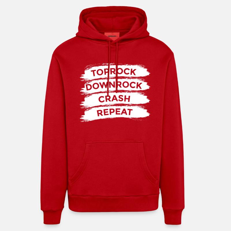 Breakdance Techniques - Sweat à capuche bio décontracté fabriqué en UE - rouge