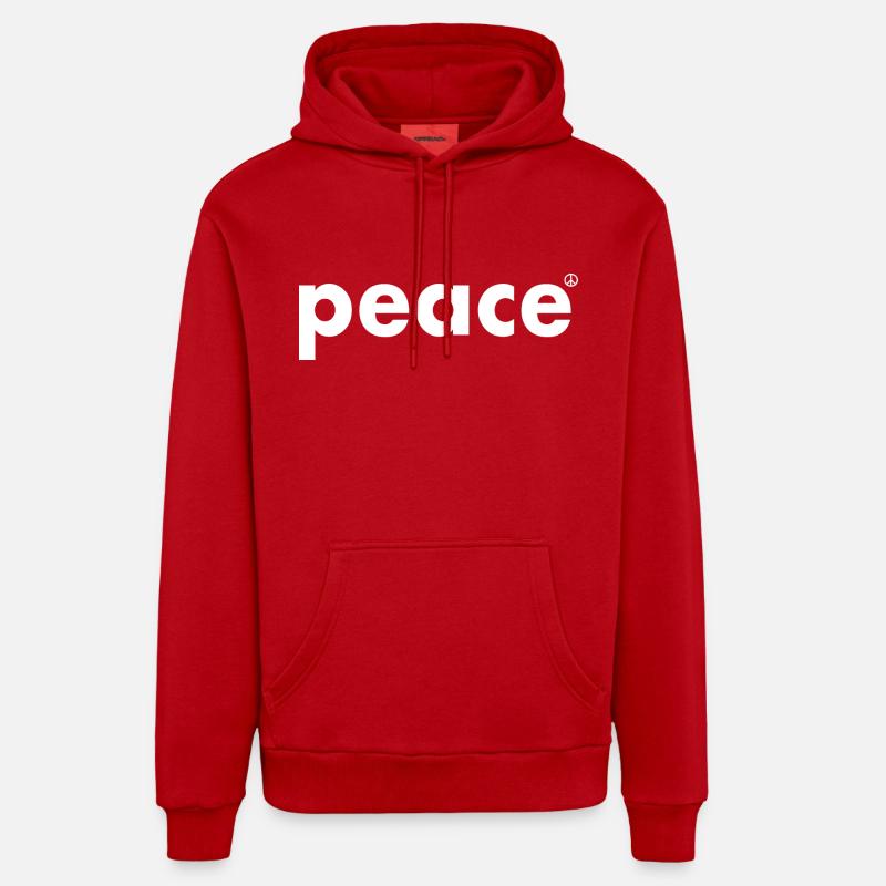 Peace - Sweat à capuche bio décontracté fabriqué en UE - rouge