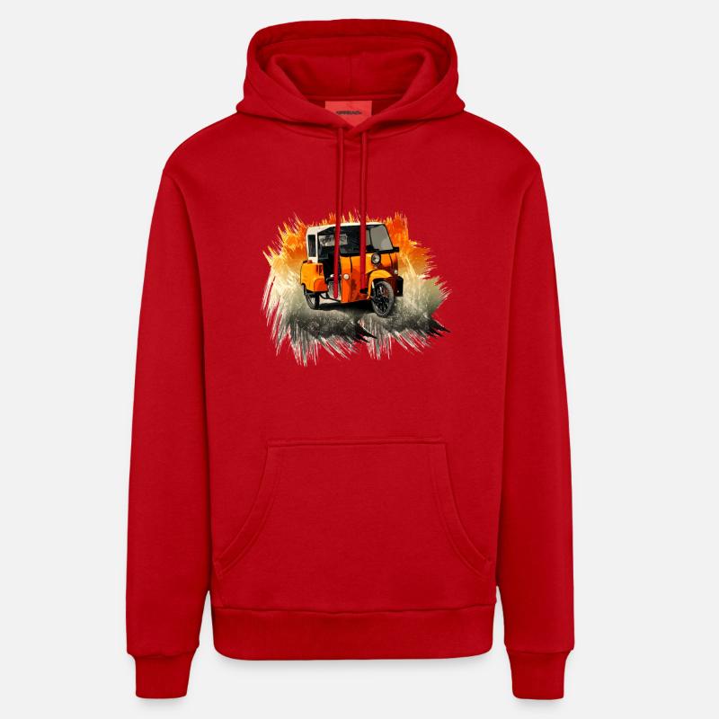 Krause Duo DDR Cyclomoteur - Sweat à capuche bio décontracté fabriqué en UE - rouge