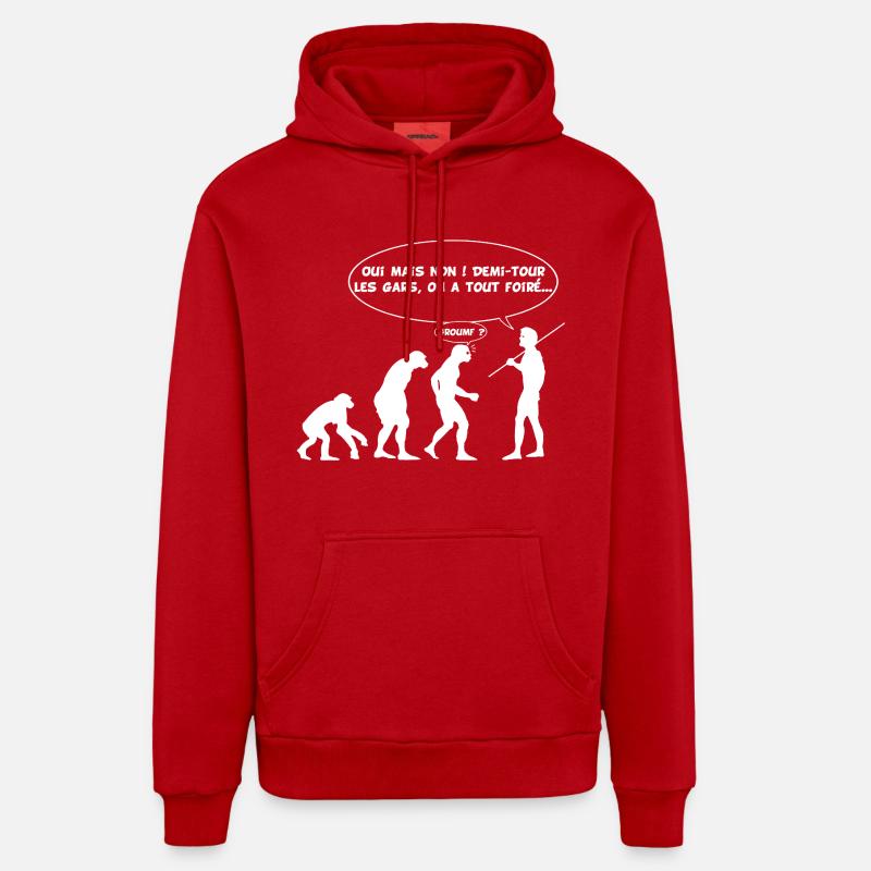 Evolution error (white) - Organic Relaxed Hoodie Made in EU - red