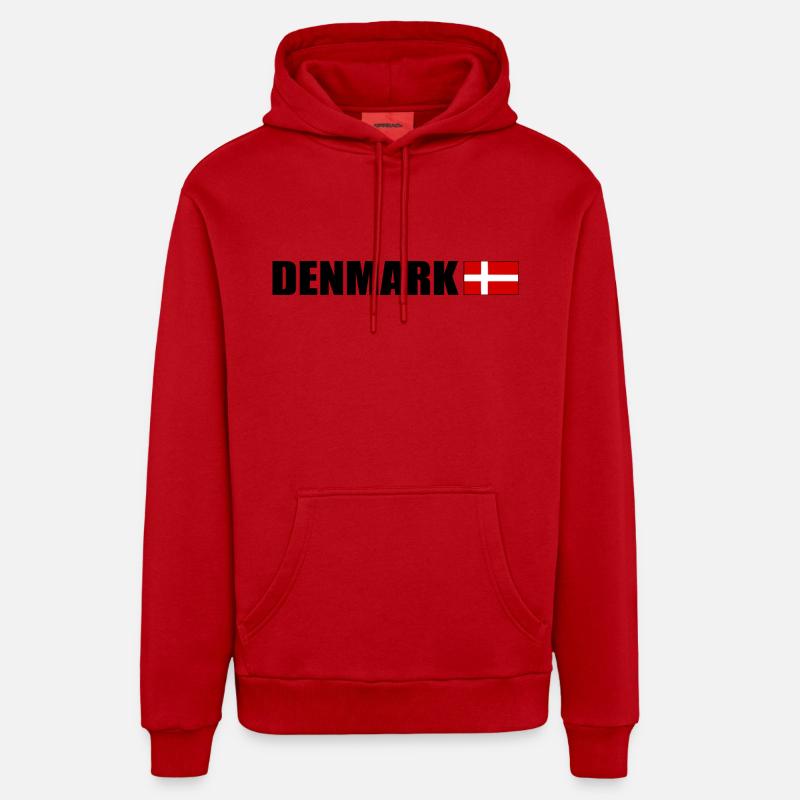 Danemark - Sweat à capuche bio décontracté fabriqué en UE - rouge