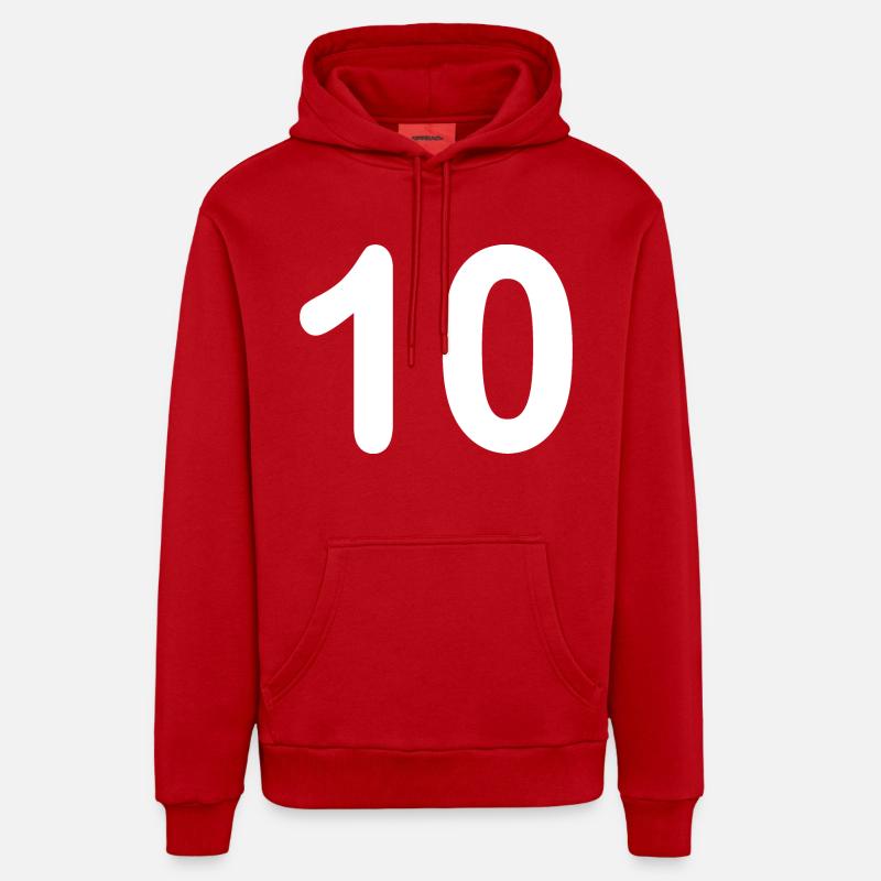 10 - Sweat à capuche bio décontracté fabriqué en UE - rouge