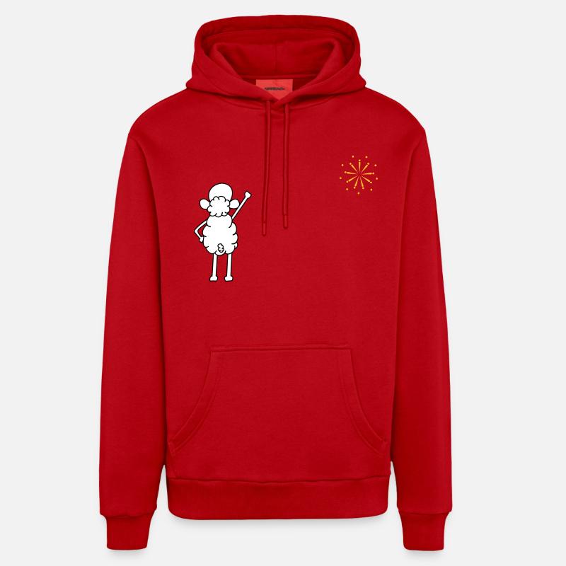 schaf von hinten stehend - Sweat à capuche bio décontracté fabriqué en UE - rouge
