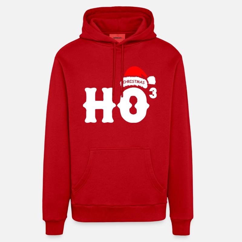 HoHoHo Noël - Sweat à capuche bio décontracté fabriqué en UE - rouge