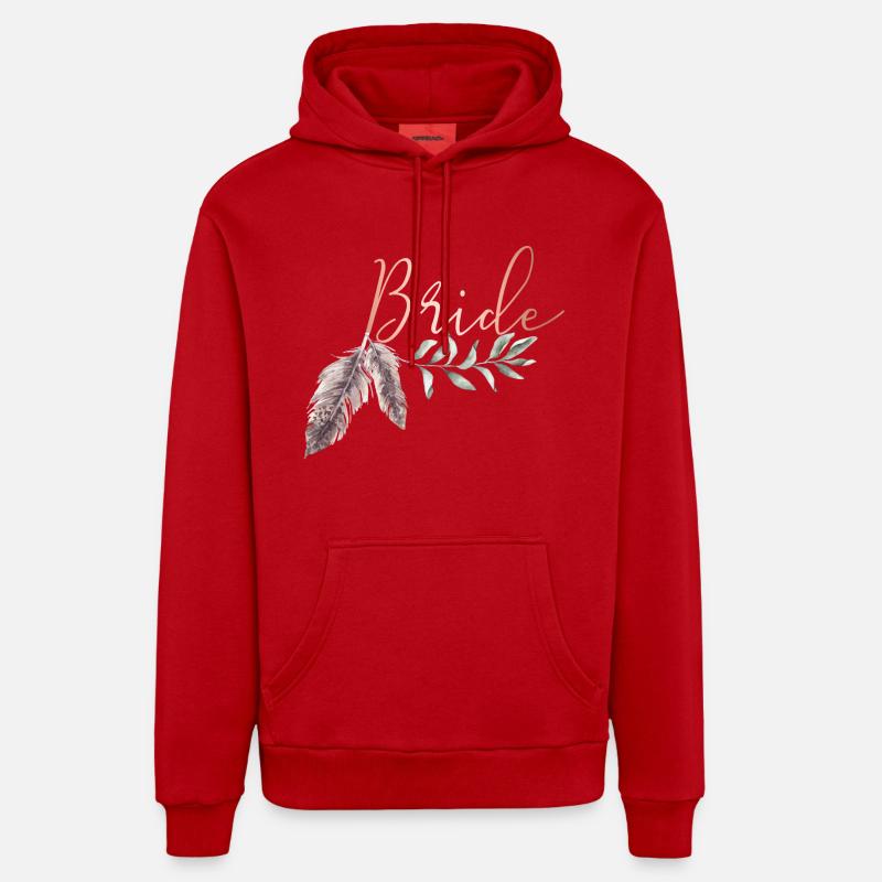 Boho Bride Braut - Sweat à capuche bio décontracté fabriqué en UE - rouge