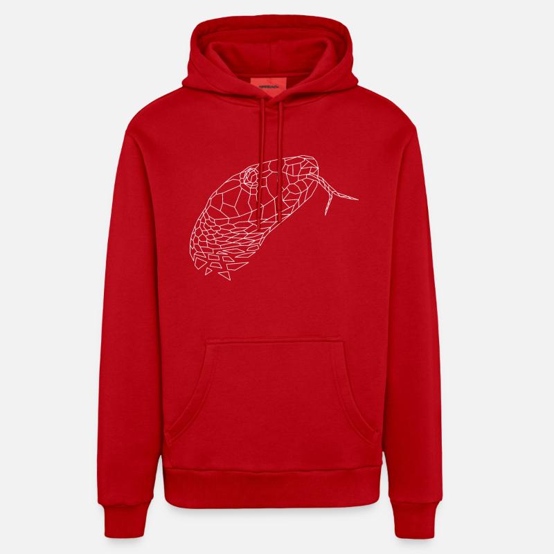 Serpent géométrique - Sweat à capuche bio décontracté fabriqué en UE - rouge