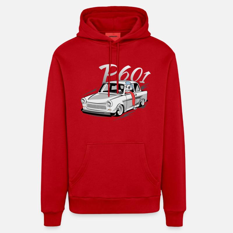 Trabant 601 - Sweat à capuche bio décontracté fabriqué en UE - rouge