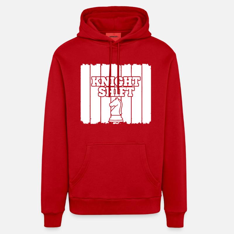 Shift du cavalier d’échecs - Sweat à capuche bio décontracté fabriqué en UE - rouge