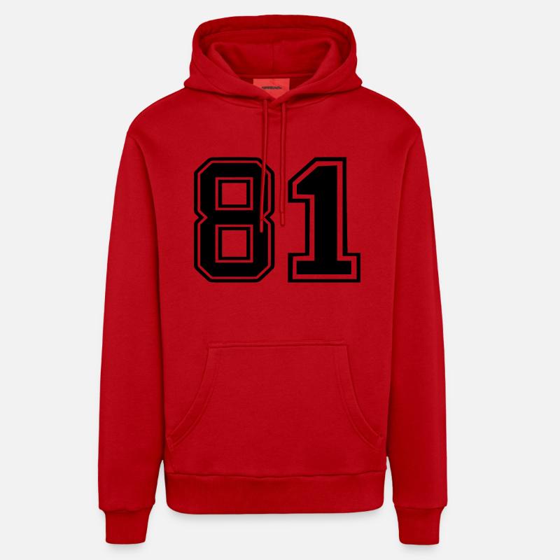 81 - Sweat à capuche bio décontracté fabriqué en UE - rouge