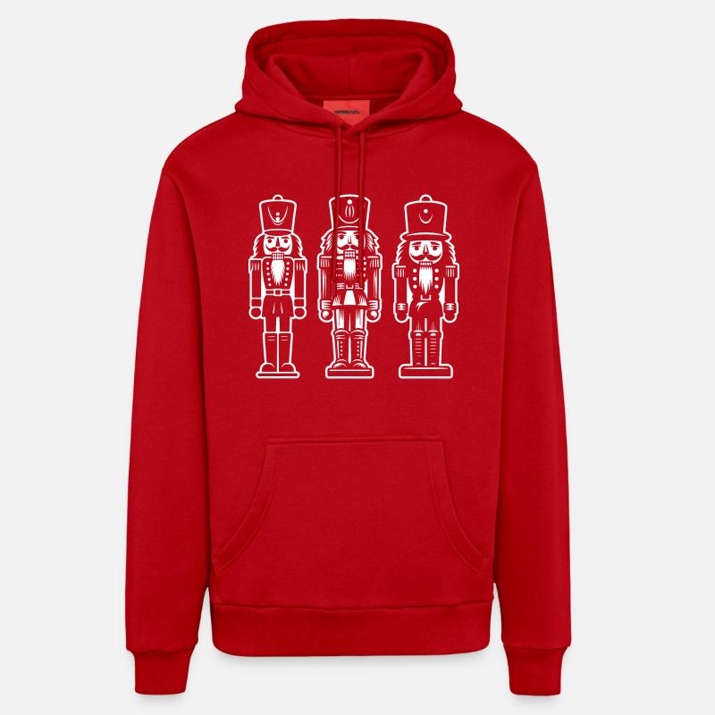 Trio Casse-Noisette Imprimer - Sweat à capuche bio décontracté fabriqué en UE - rouge