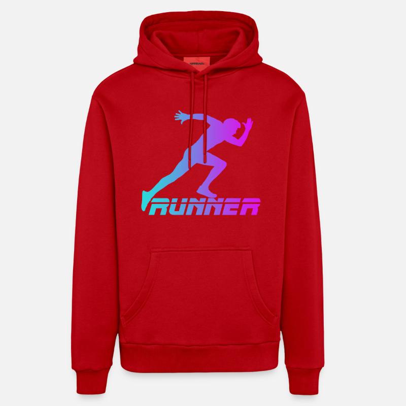 Runner - Sweat à capuche bio décontracté fabriqué en UE - rouge