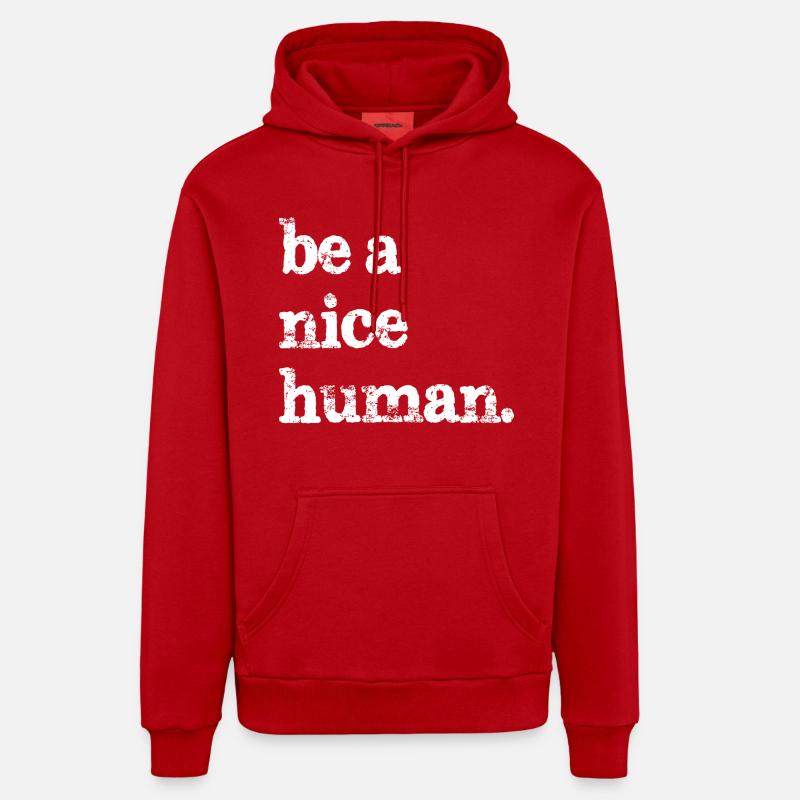 Sei ein netter Mensch lustig - Organic Relaxed Hoodie Made in EU - Rot