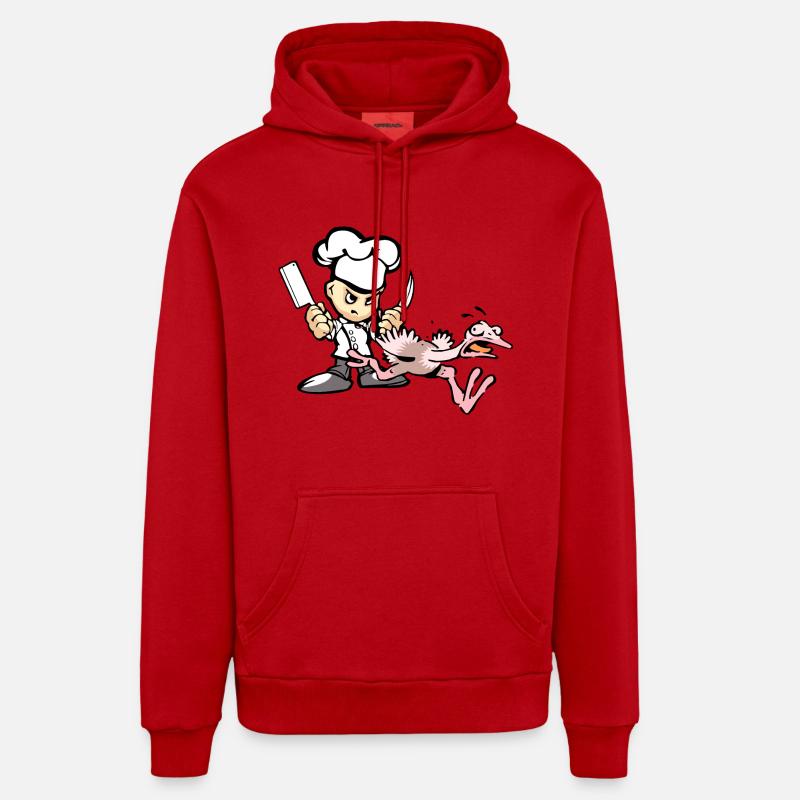 Drôle de chef gobble - Sweat à capuche bio décontracté fabriqué en UE - rouge
