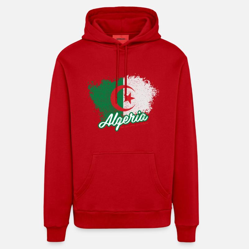 One, two, three, viva l'Algérie - Sweat à capuche bio décontracté fabriqué en UE - rouge
