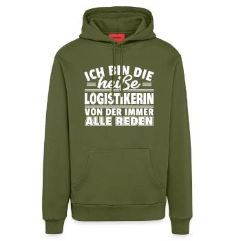Heiße Logistikerin - Organic Relaxed Hoodie Made in EU - MOSS GREEN - Vorne