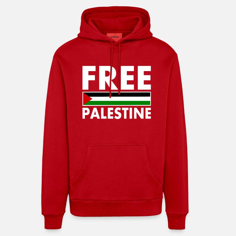 Free palestine - Sweat à capuche bio décontracté fabriqué en UE - rouge