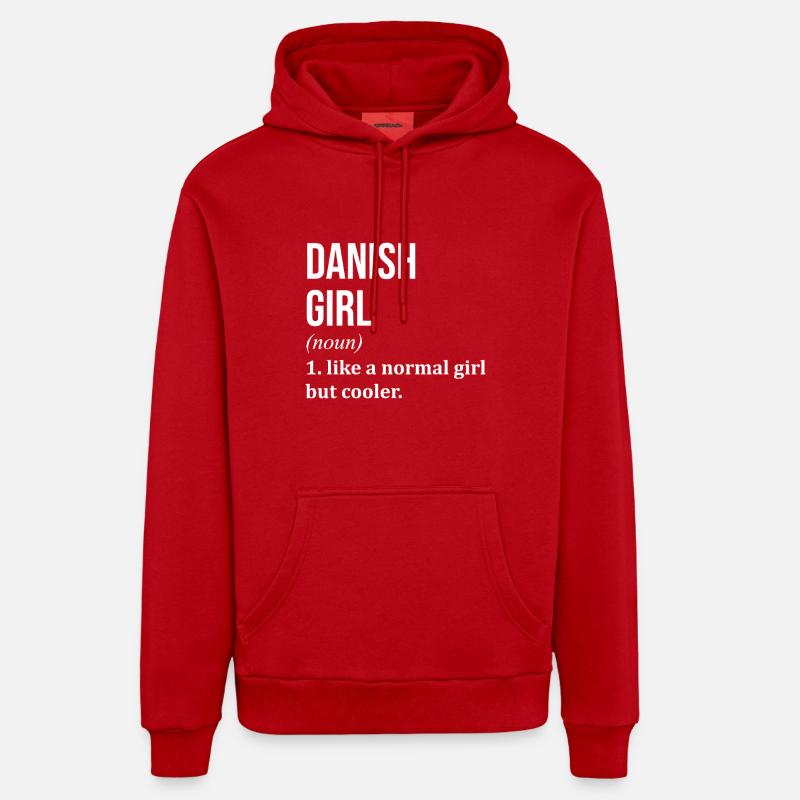 Danemark - Sweat à capuche bio décontracté fabriqué en UE - rouge
