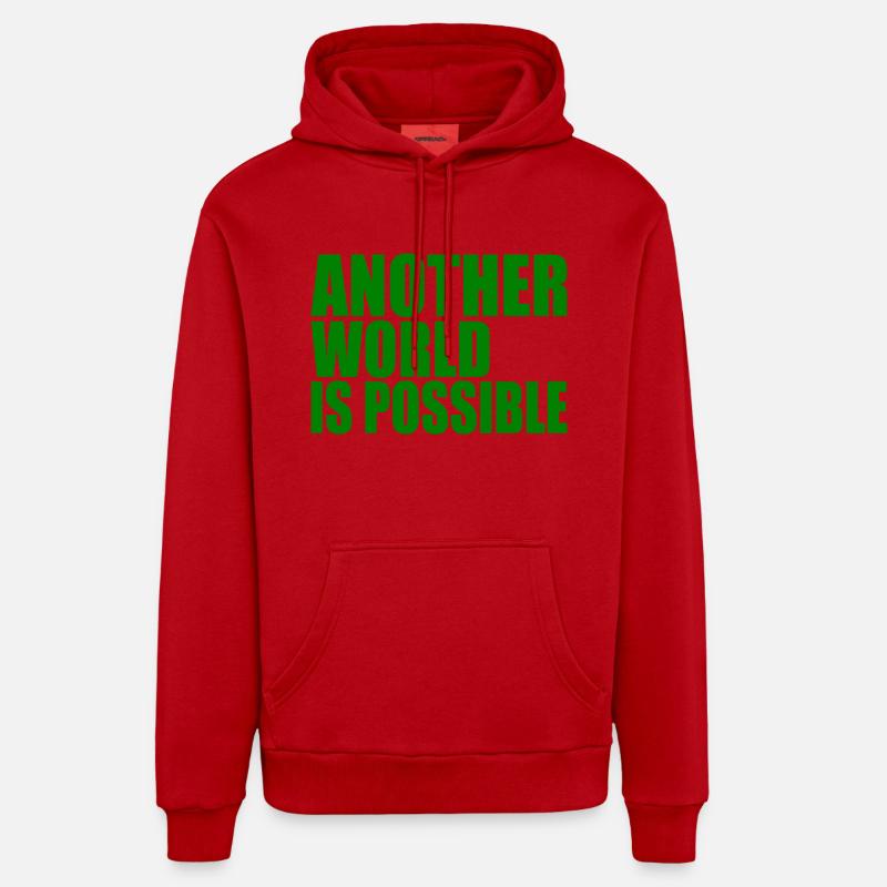 Another world is possible - Sweat à capuche bio décontracté fabriqué en UE - rouge