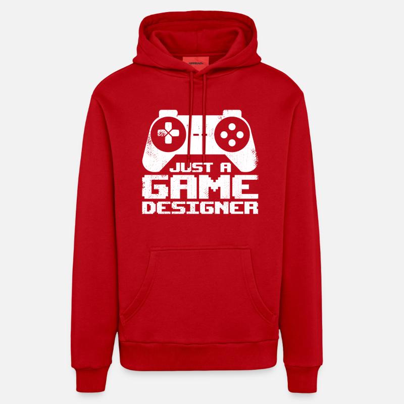 Concepteur de jeux - Sweat à capuche bio décontracté fabriqué en UE - rouge