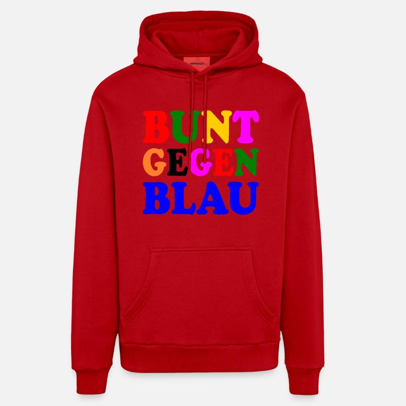 Bunt gegen blau - afd - Sweat à capuche bio décontracté fabriqué en UE - rouge
