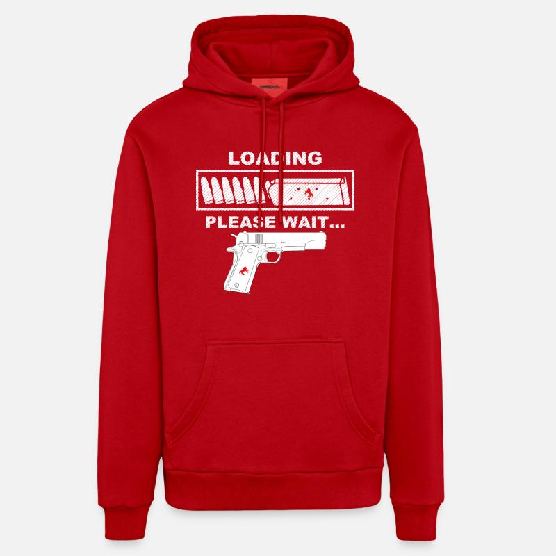 Propriétaire d’armes, 9mm - Sweat à capuche bio décontracté fabriqué en UE - rouge