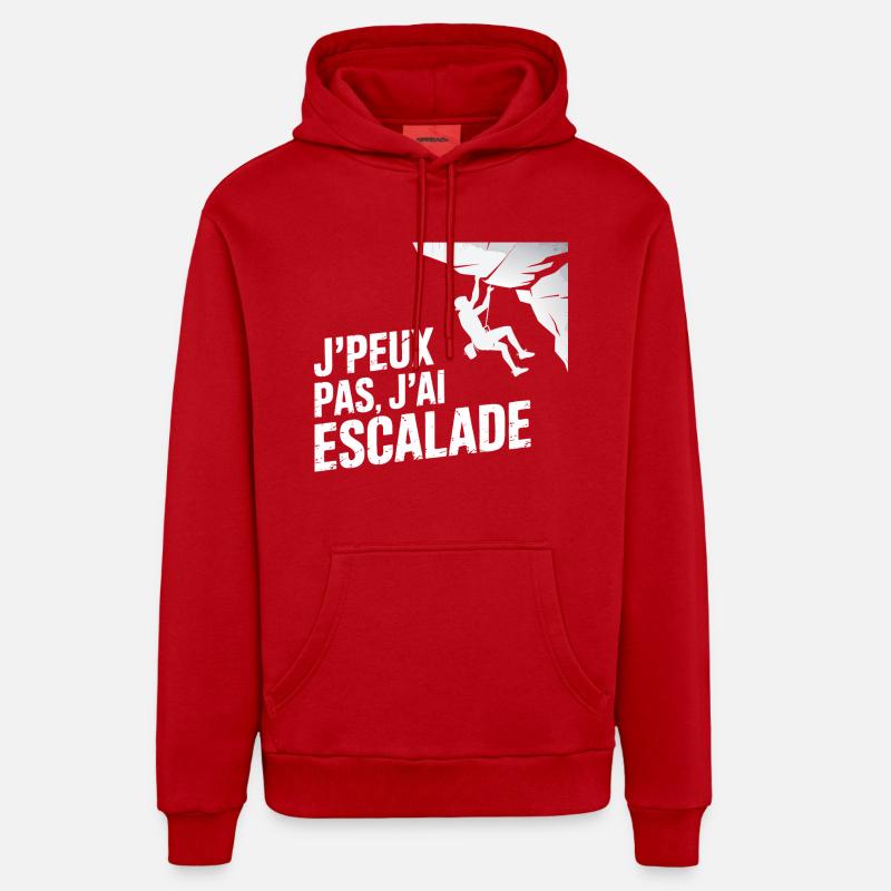 j'peux pas j'ai escalade - Sweat à capuche bio décontracté fabriqué en UE - rouge