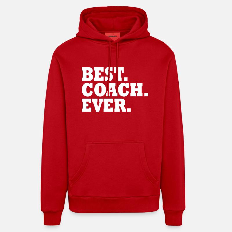 Best coach ever - Sweat à capuche bio décontracté fabriqué en UE - rouge
