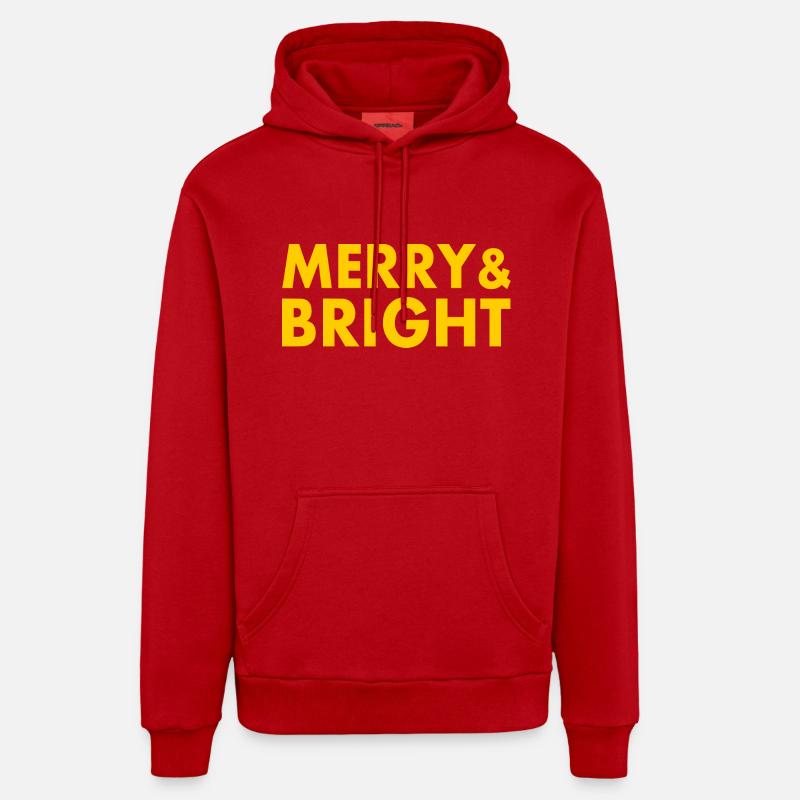Merry and bright - Sweat à capuche bio décontracté fabriqué en UE - rouge
