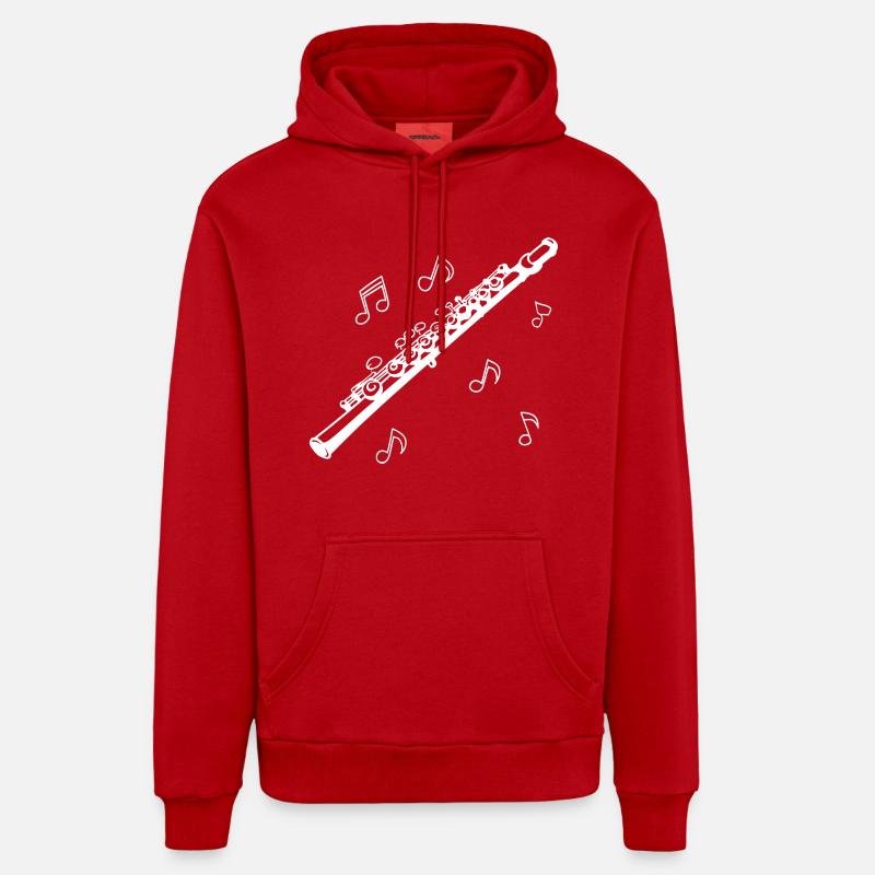 Flûte - Sweat à capuche bio décontracté fabriqué en UE - rouge