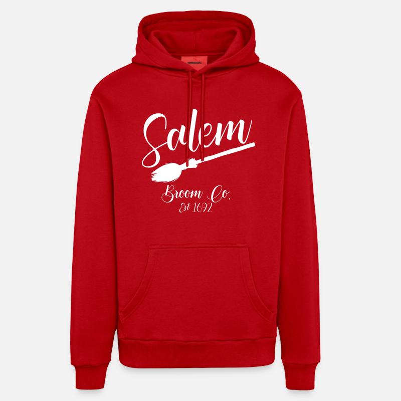 Balai de Salem Sorcière Halloween - Sweat à capuche bio décontracté fabriqué en UE - rouge