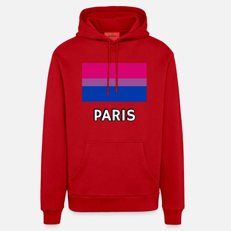 Drapeau Bi Pride Paris - Sweat à capuche bio décontracté fabriqué en UE - rouge