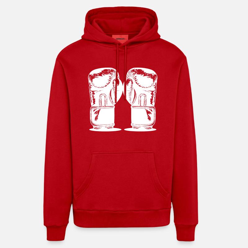 Boxe - Sweat à capuche bio décontracté fabriqué en UE - rouge