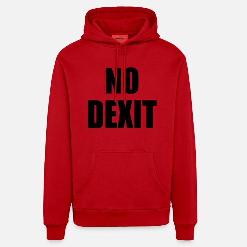 No dexit - Sweat à capuche bio décontracté fabriqué en UE - rouge