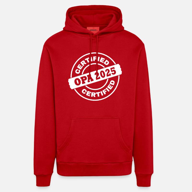 Papy 2025 - Sweat à capuche bio décontracté fabriqué en UE - rouge