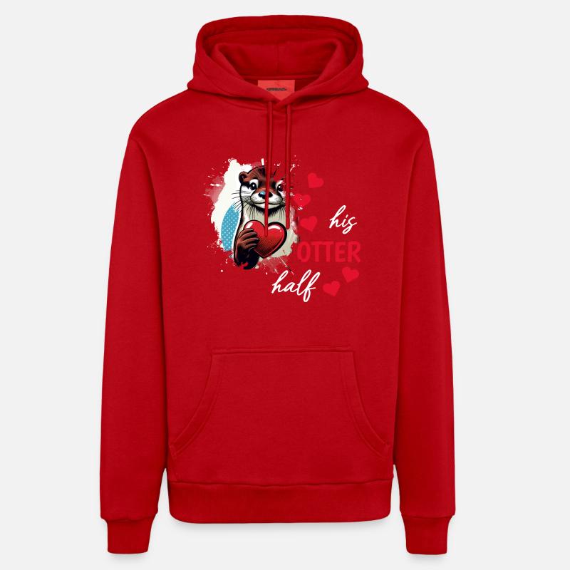 Otter half liebe geschenk - Organic Relaxed Hoodie Made in EU - Rot