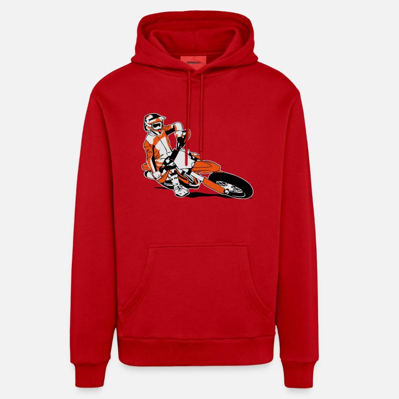 Supermoto Racing - Supermotard - Sweat à capuche bio décontracté fabriqué en UE - rouge