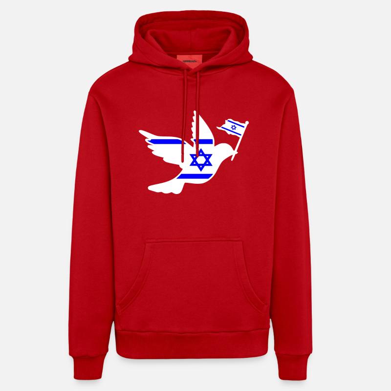 Israel - Sweat à capuche bio décontracté fabriqué en UE - rouge