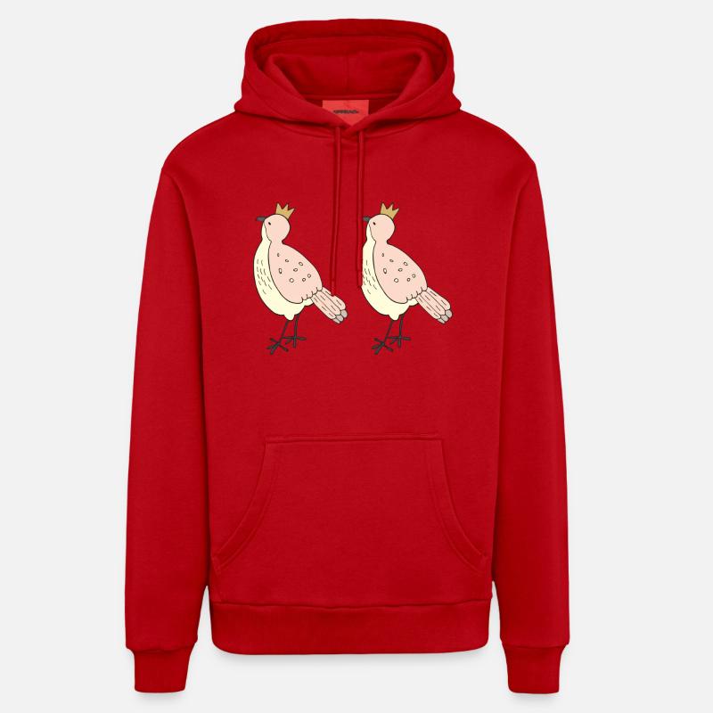 amoureux des oiseaux - Sweat à capuche bio décontracté fabriqué en UE - rouge