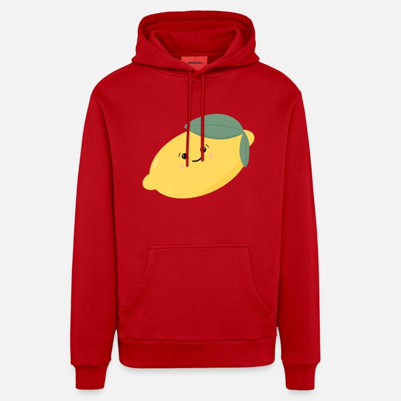 Citron Doux Kawaii - Sweat à capuche bio décontracté fabriqué en UE - rouge
