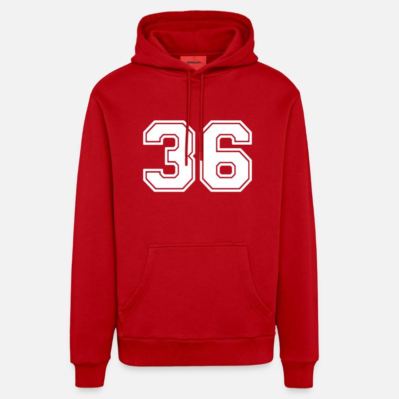 36 - Sweat à capuche bio décontracté fabriqué en UE - rouge