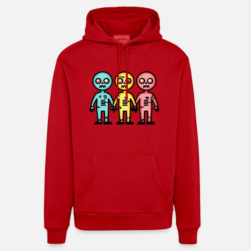 Zombies Halloween Mignon - Sweat à capuche bio décontracté fabriqué en UE - rouge