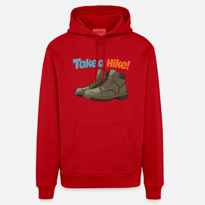 MACHEN SIE EINE WANDERUNG! - Organic Relaxed Hoodie Made in EU - Rot
