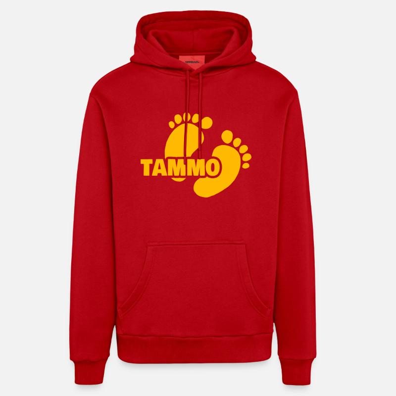 Tammo - Sweat à capuche bio décontracté fabriqué en UE - rouge