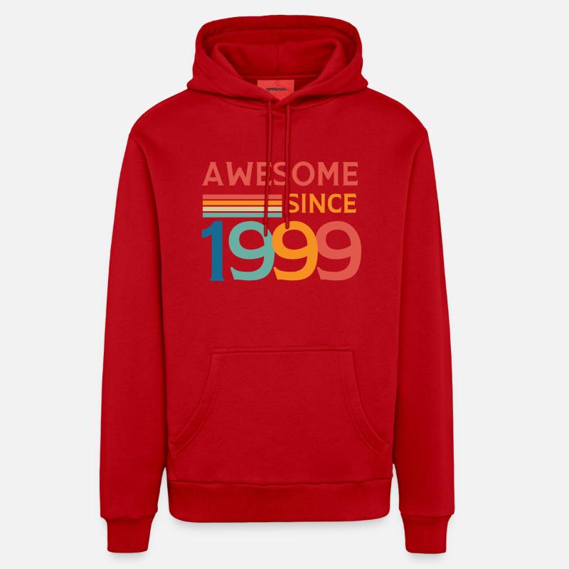Awesome since 1999 - Sweat à capuche bio décontracté fabriqué en UE - rouge
